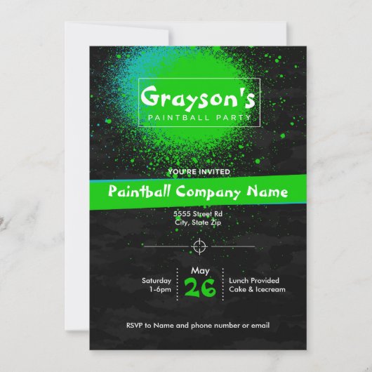 パーティの招待状カスタム用誕生日 招待状 (正面)