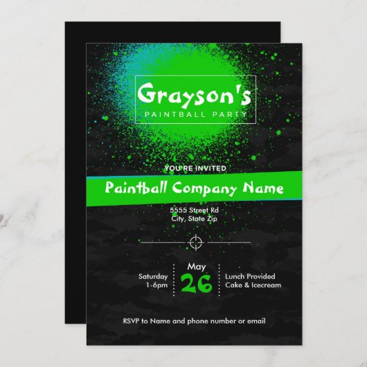 パーティの招待状カスタム用誕生日 招待状 (正面/裏面)