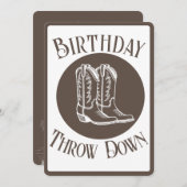 パーティの招待状カスタム – カントリーロデオ誕生日 招待状 (正面/裏面)