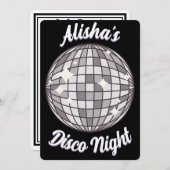 パーティの招待状カスタム- Discoバースデーパーティー 招待状 (正面/裏面)