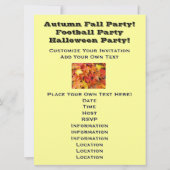 パーティの招待状ズ紅葉ズフットボールハロウィーン 招待状 (裏面)