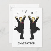 パーティの招待状ツルームズ踊り インビテーションポストカード (正面/裏面)