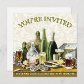 パーティの招待状ビールシャンパンカキ 招待状 (正面/裏面)