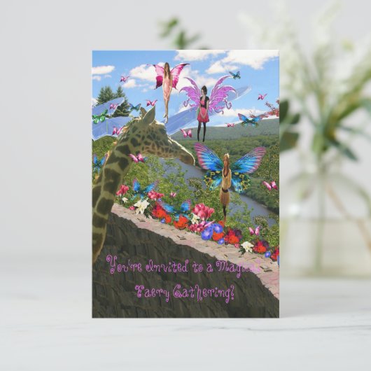 パーティの招待状フェアリー（フェアリー）の集まり 招待状 (スタンド正面)