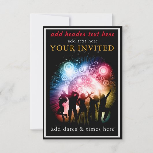 パーティの招待状フラットカード サンキューカード (正面)