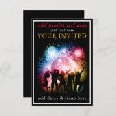 パーティの招待状フラットカード サンキューカード (正面/裏面)