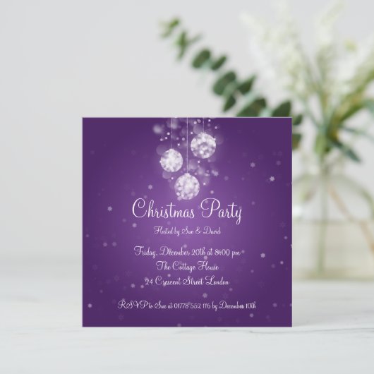 パーティの招待状ボエレガントーブルスパープル 招待状 (スタンド正面)