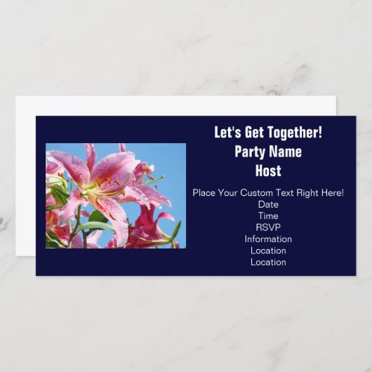 パーティの招待状ユリ花が集まろう (正面/裏面)