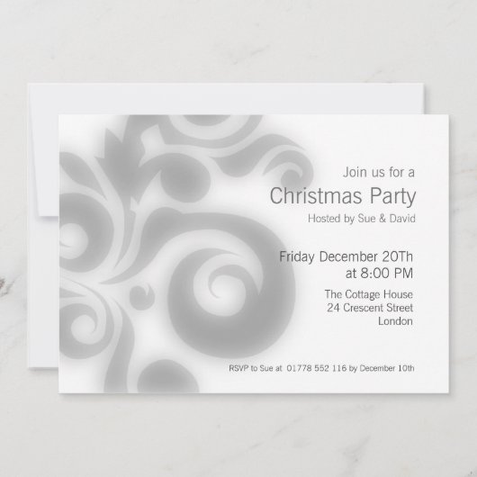 パーティの招待状レッドと文字 招待状 (裏面)