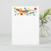 パーティの招待状付きカラフルゲッコデザイン 招待状 (スタンド正面)