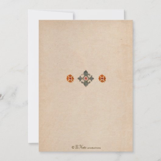 パーティの招待状地中海の-手色彩の鮮やかのタイル 招待状 (裏面)