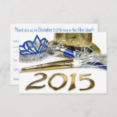 パーティの招待状大晦日の2015年の 招待状 (正面/裏面)