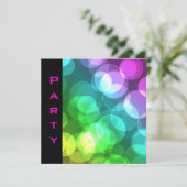 パーティの招待状羽ブラックピンクバブル 招待状 (スタンド正面)