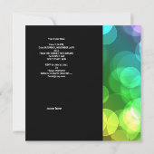 パーティの招待状羽ブラックピンクバブル 招待状 (裏面)