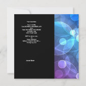 パーティの招待状羽ブラックブルーバブル 招待状 (裏面)