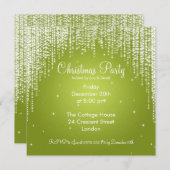 パーティの招待状落エレガント下スパークルライム 招待状 (正面/裏面)