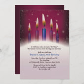 パーティの招待状蝋燭の誕生日の 招待状 (正面/裏面)