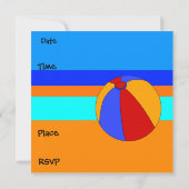 パーティの招待状誕生日ビーチボーイガールチルドレン 招待状 (裏面)