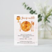 パーティの招待状金ゴールドマジカルディッシュ ポストカード (スタンド正面)