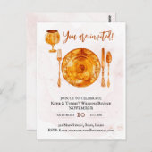 パーティの招待状金ゴールドマジカルディッシュ ポストカード (正面/裏面)