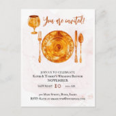 パーティの招待状金ゴールドマジカルディッシュ ポストカード (正面)