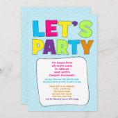 パーティの招待状10代の-パーティー! 招待状 (正面/裏面)