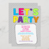 パーティの招待状10代の-パーティー! 招待状 (正面/裏面)
