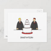 パーティの招待状2つのグルームズとケーキ インビテーションポストカード (正面/裏面)