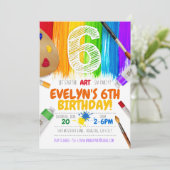 パーティの招待状、アー絵画トバースデーパーティー- 6 招待状 (スタンド正面)