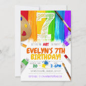 パーティの招待状、アー絵画トバースデーパーティー- 7 招待状 (正面)