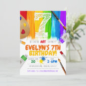 パーティの招待状、アー絵画トバースデーパーティー- 7 招待状 (スタンド正面)