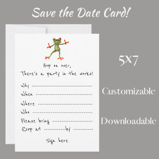 パーティの招待状：カエル招待状だ！ セーブザデート