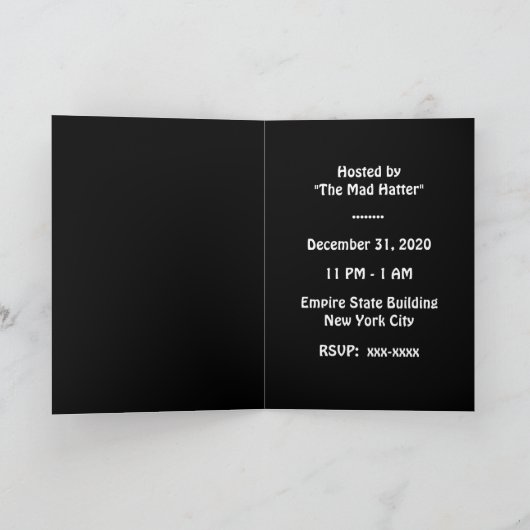 パーティの招待状: "チェシャー猫" 招待状 (内部)