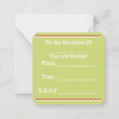 パーティの招待状 ノートカード (裏面)