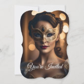 パーティの招待状 – マルディグラステーマ 招待状 (正面)