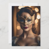 パーティの招待状 – マルディグラスデザイン 招待状 (正面)