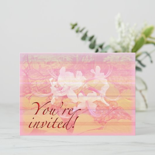 パーティの招待状 – 一般 – 野生のツツツジの花 招待状 (スタンド正面)