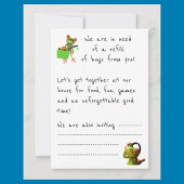 パーティの招待状「我々はあなたからのより多くのハグが必要だ!」 セーブザデート