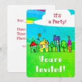 パーティの招待状 招待状 (正面/裏面)