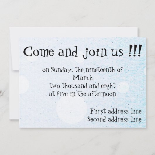 パーティの招待状 招待状 (裏面)