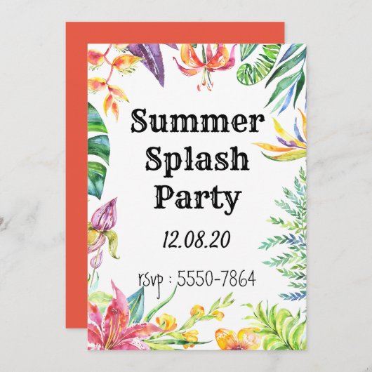 パーティの招待状 招待状 (正面/裏面)