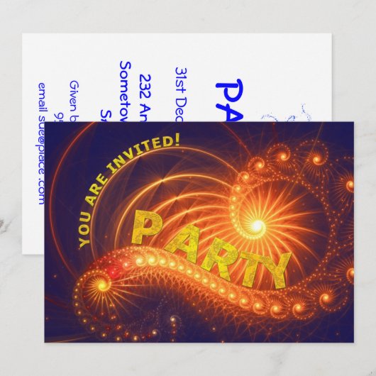 パーティの招待状 招待状 (正面/裏面)