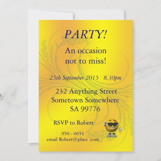 パーティの招待状 招待状 (裏面)