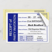 パーティの招待状 – 領収書数々の- – 目的 招待状 (正面/裏面)