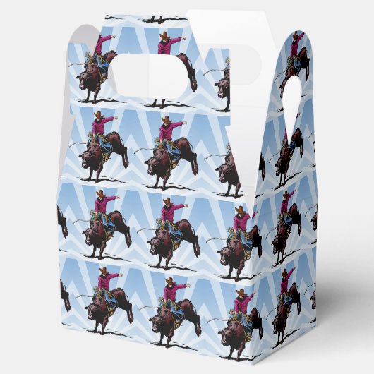 パーティの記念品またはギフト用の箱のBullの西部のライダー フェイバーボックス (オープン)