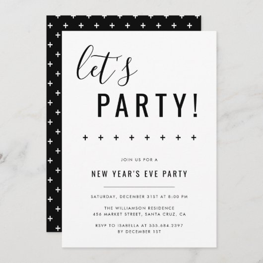 パーティを楽しもう! 大晦日のパーティの招待状 招待状 (正面/裏面)