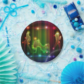 パーティガールのモダンで粋なネオンライト ペーパープレート (パーティー)