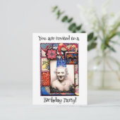 パーティガールの誕生日パーティ招待状 ポストカード (スタンド正面)