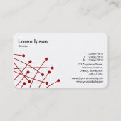 パーティクルトラック – 白にルビーレッド 名刺 (裏面)