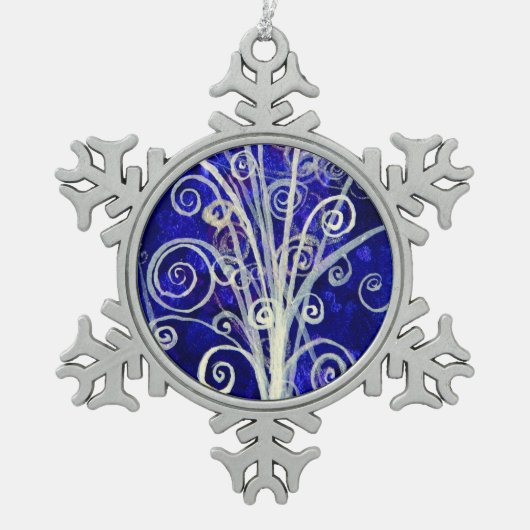 パーティクルブーケペーターホリデーオーナメント スノーフレークピューターオーナメント (正面)